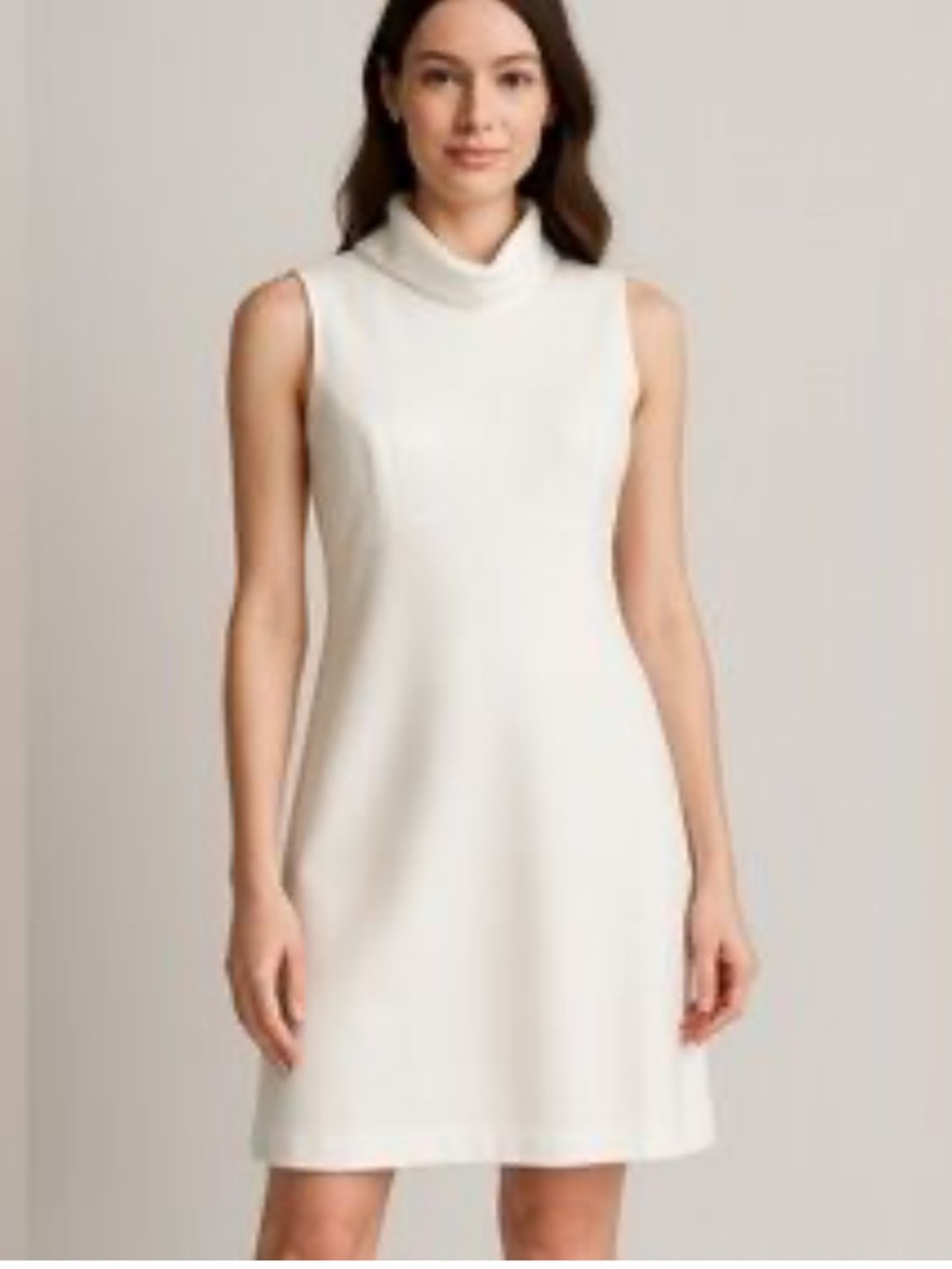 Alex‎ Marie Sleeveless Cream Turtleneck Mini Dress Size 16